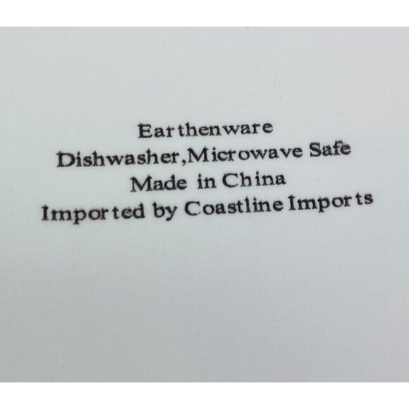 Coastline Imports White Black Polka Dots Earthenware 8" Round Plates Set of 4 - Picture 10 of 16